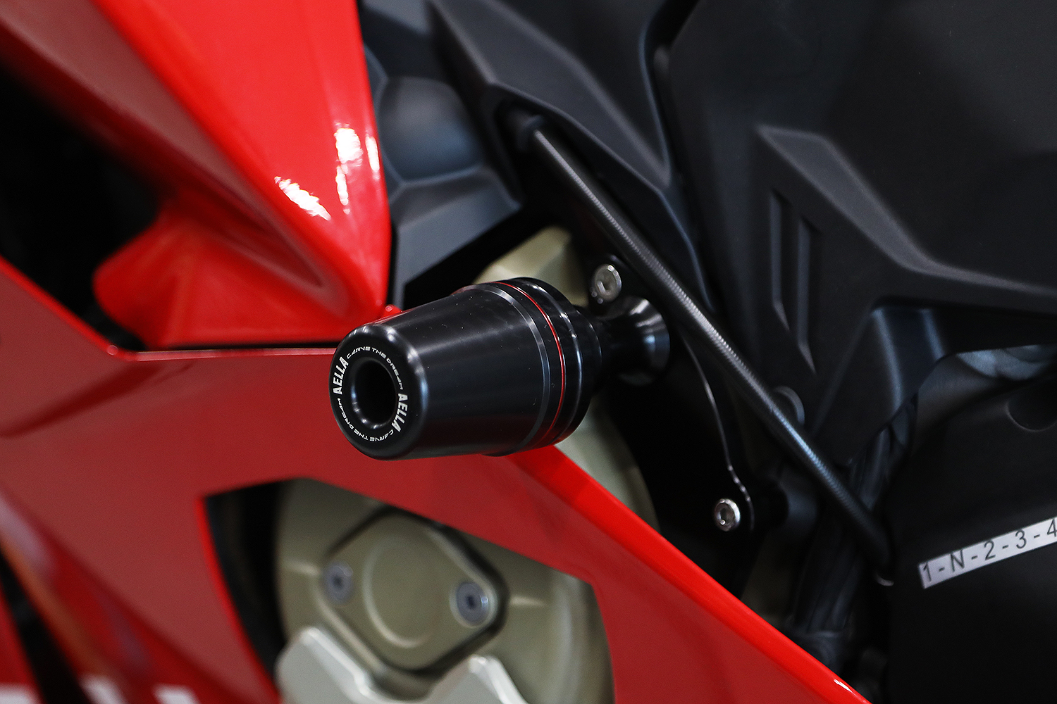 Image showcasing AELLA Frame Slider Kit For the Ducati Panigale V4 / S (2025+)